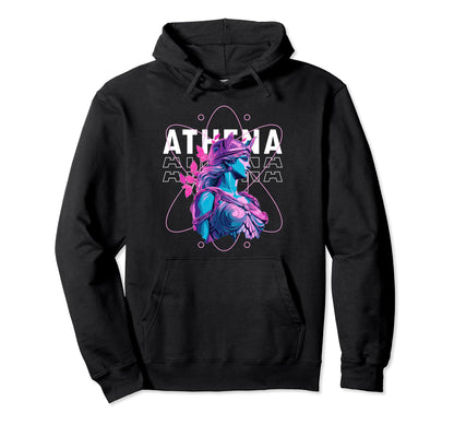 Greek Mythology Athena Statue Vaporwave Hoodie - Custom Art Print Unisex - T-Shirt, Sweatshirt, Hoodie