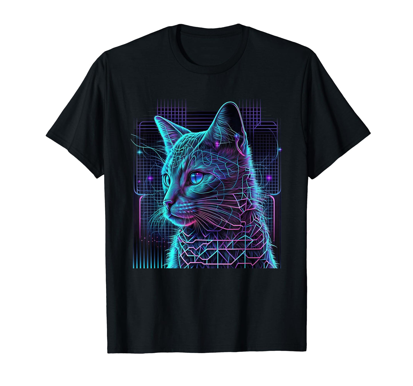 Vaporwave Aesthetic Futurism Cat T-Shirt - Trendy Graphic Unisex - T-Shirt, Sweatshirt, Hoodie