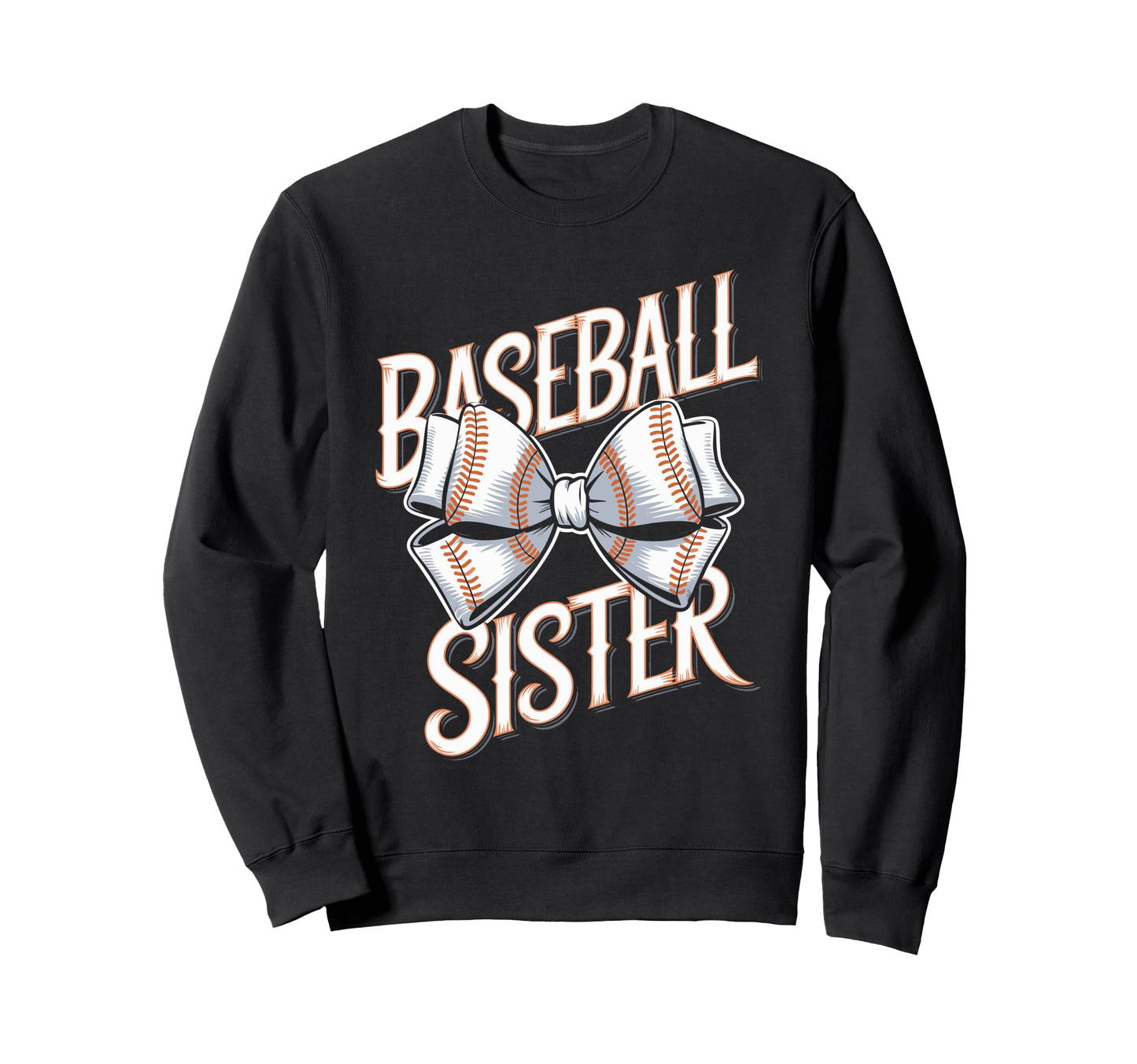 Baseball Sister Bow Sports Sweatshirt - Trendy Graphic Men Women - T-Shirt, Sweatshirt, Hoodie