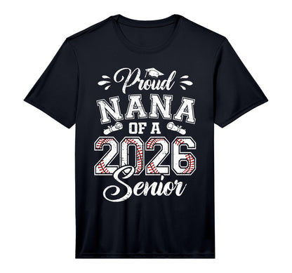 Mens Proud Nana 2026 Senior Baseball T-Shirt - Minimalist Print Unisex - T-Shirt, Sweatshirt, Hoodie