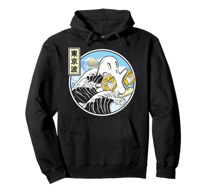 Surfing Ghost Banana Milk Cartons Hoodie - Unique Graphic Men Women - T-Shirt, Sweatshirt, Hoodie