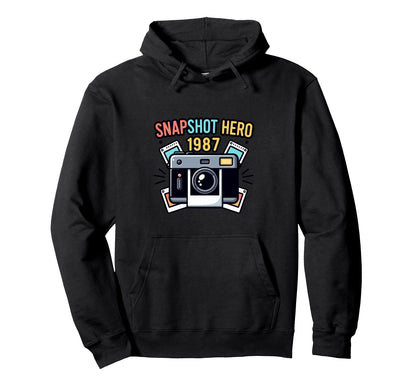 Snapshot Camera Photography 1987 Hoodie - Trendy Graphic for Adults - T-Shirt, Sweatshirt, Hoodie