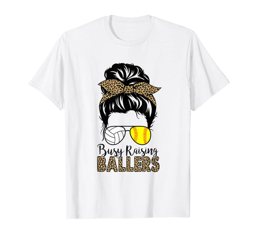 Busy Raising Ballers Softball And T-Shirt - Trendy Graphic Unisex - T-Shirt, Sweatshirt, Hoodie