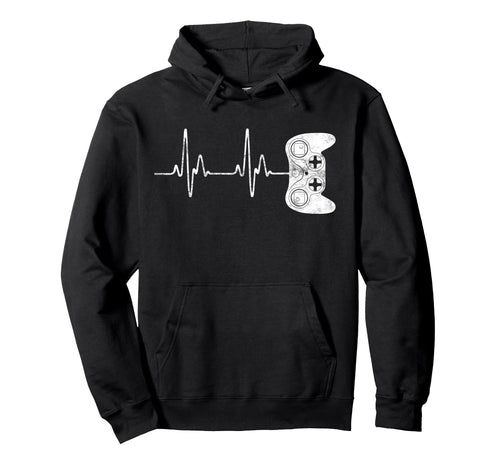 Gamer Heartbeat Video Game Lover Gift Hoodie - Fun Novelty Design Unisex - T-Shirt, Sweatshirt, Hoodie