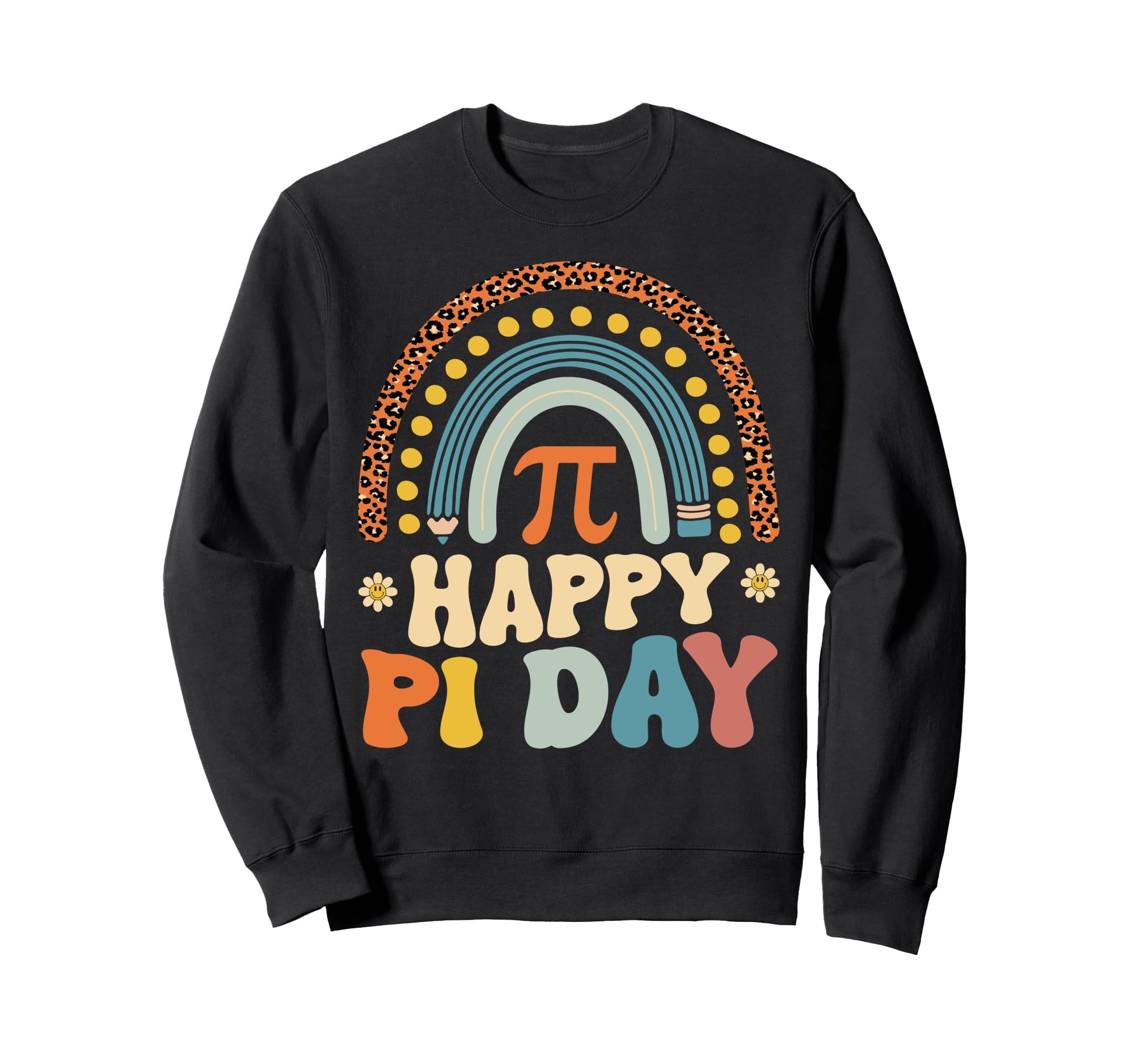 Happy Pi Day Rainbow Leopard Sweatshirt - Minimalist Print Men Women - T-Shirt, Sweatshirt, Hoodie