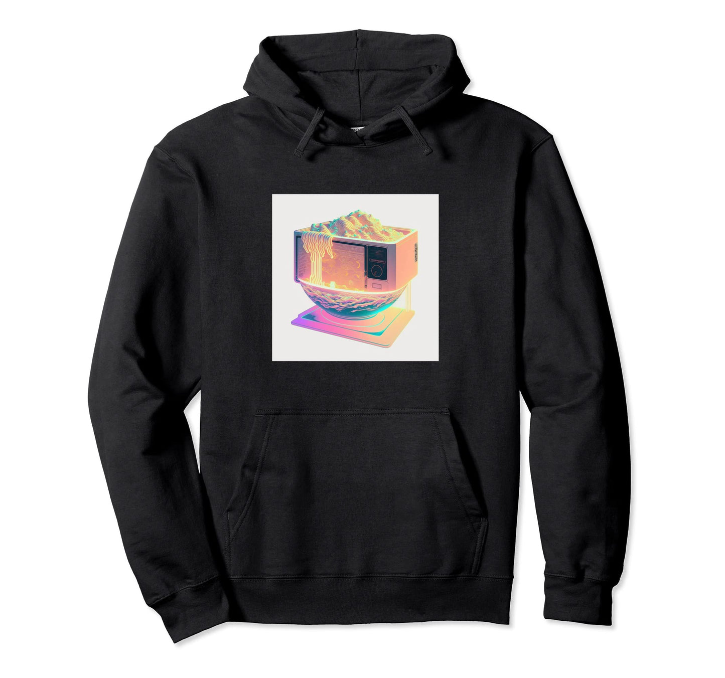 Vaperwave Aesthetic Glitch Ramen Hoodie - Fun Novelty Design Men Women - T-Shirt, Sweatshirt, Hoodie