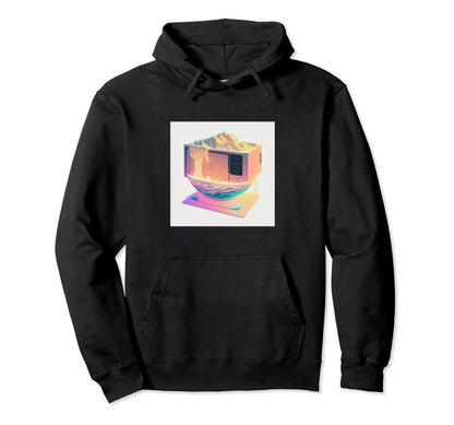Vaperwave Aesthetic Glitch Ramen Hoodie - Fun Novelty Design Men Women - T-Shirt, Sweatshirt, Hoodie