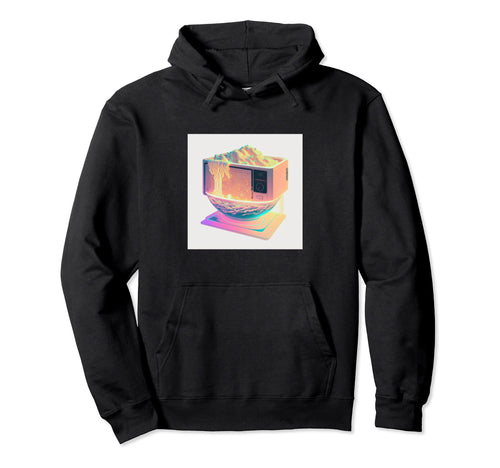 Vaperwave Aesthetic Glitch Ramen Hoodie - Fun Novelty Design Men Women - T-Shirt, Sweatshirt, Hoodie