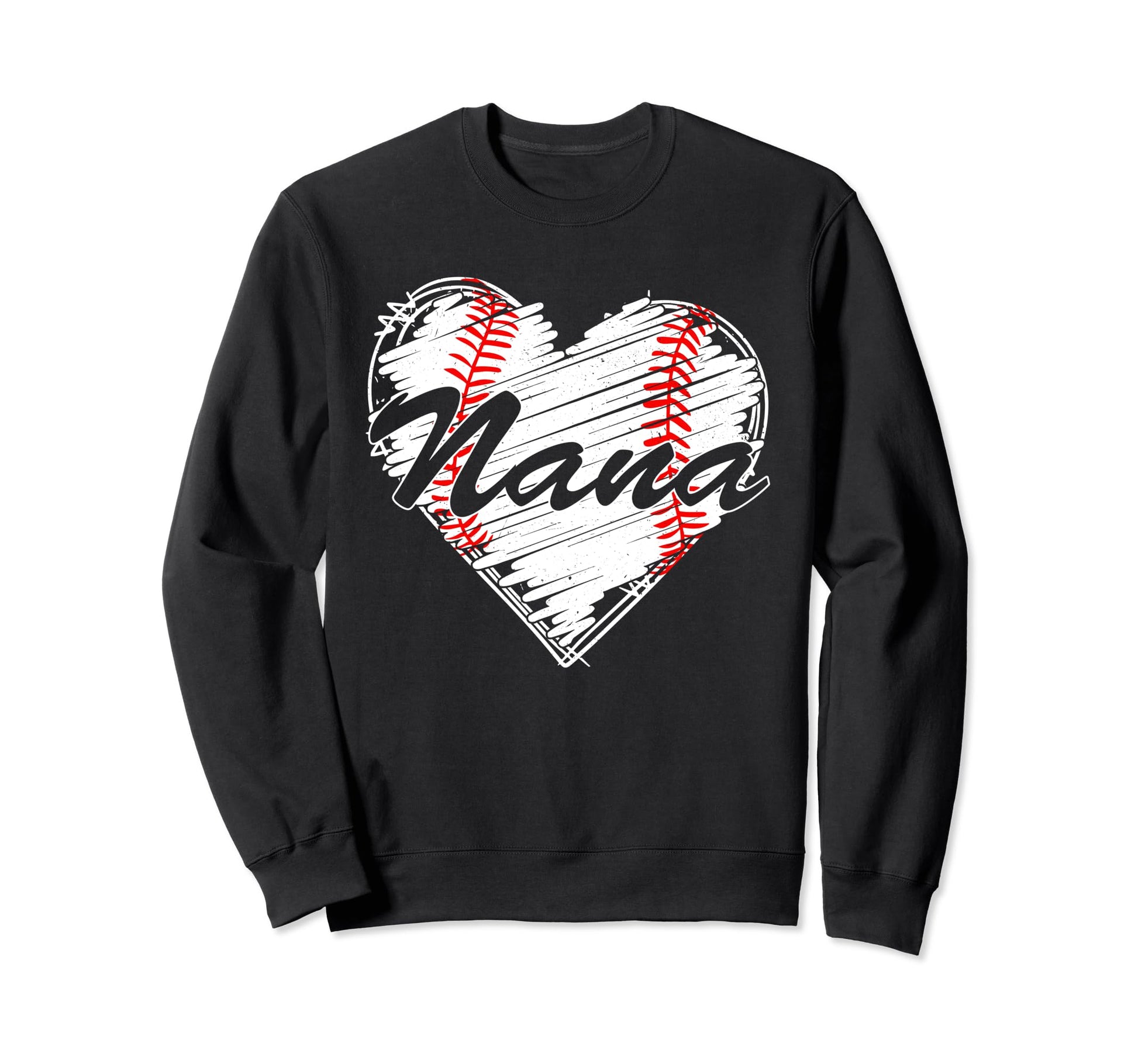 Baseball Nana Heart Mothers Day Sweatshirt - Trendy Graphic Men Women - T-Shirt, Sweatshirt, Hoodie
