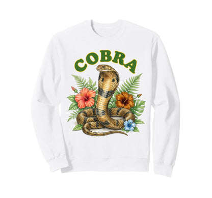 Cobra Groovy Floral Cobra Watercolor Sweatshirt - Graphic Print Men Women - T-Shirt, Sweatshirt, Hoodie