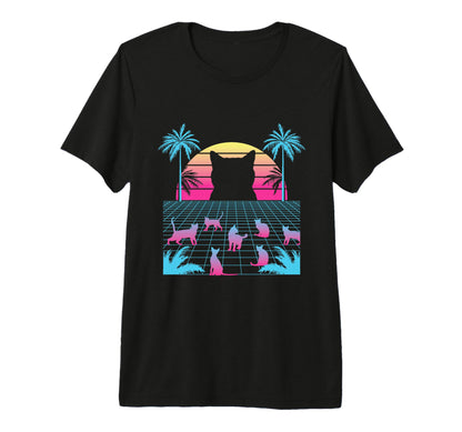 Vaporwave Cat Aesthetic Egirl Eboy T-Shirt - Custom Art Print Men Women - T-Shirt, Sweatshirt, Hoodie