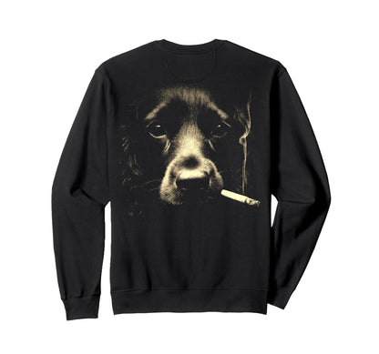 English Cocker Spaniel Smoking Sweatshirt - Custom Art Print Men Women - T-Shirt, Sweatshirt, Hoodie