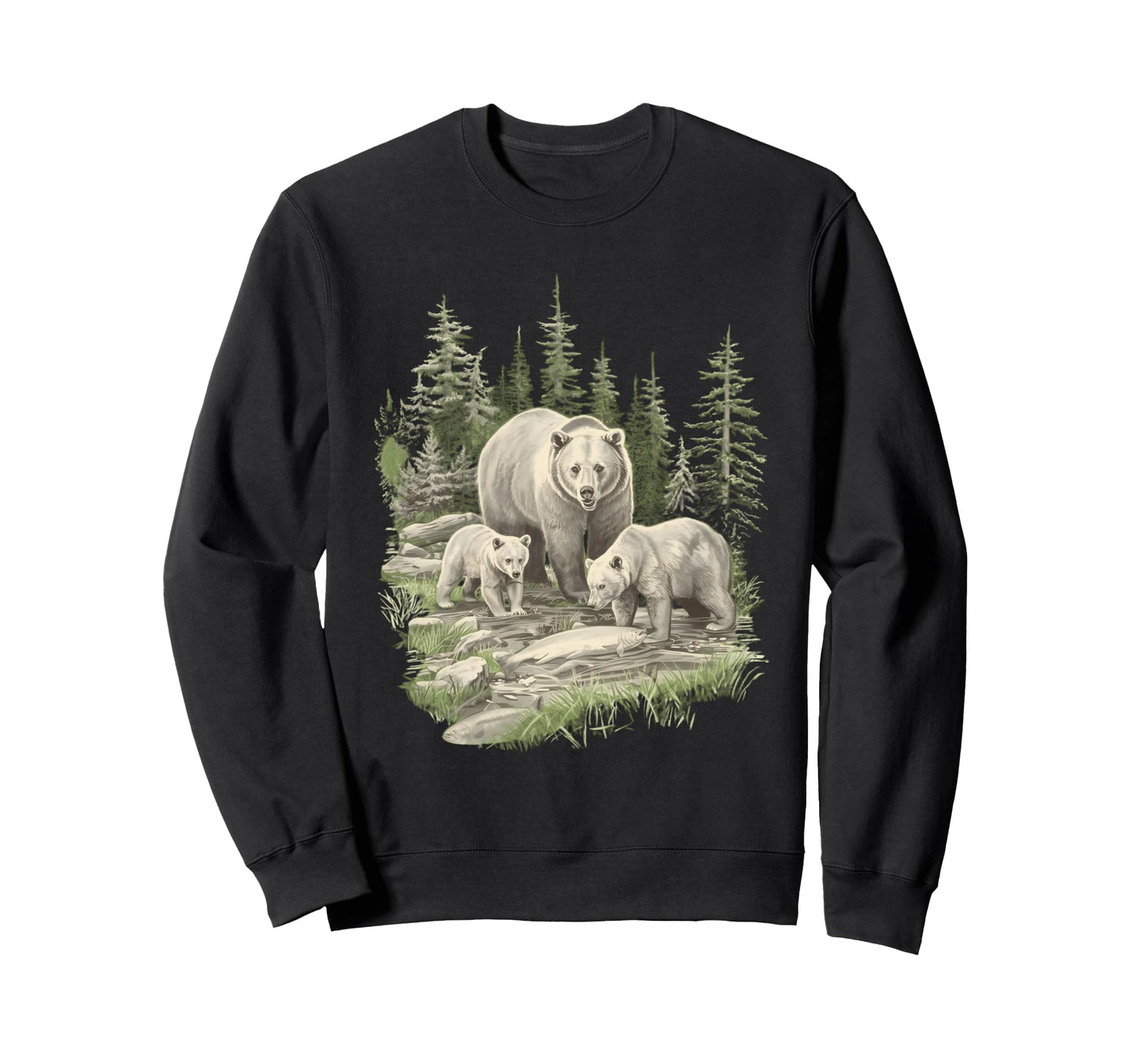 Grizzly Bears Wilderness 1990 Brown Sweatshirt - Novelty Apparel Men Women - T-Shirt, Sweatshirt, Hoodie