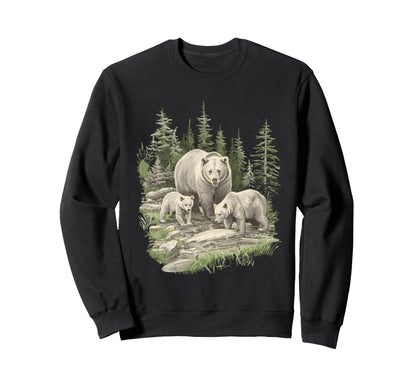 Grizzly Bears Wilderness 1990 Brown Sweatshirt - Novelty Apparel Men Women - T-Shirt, Sweatshirt, Hoodie