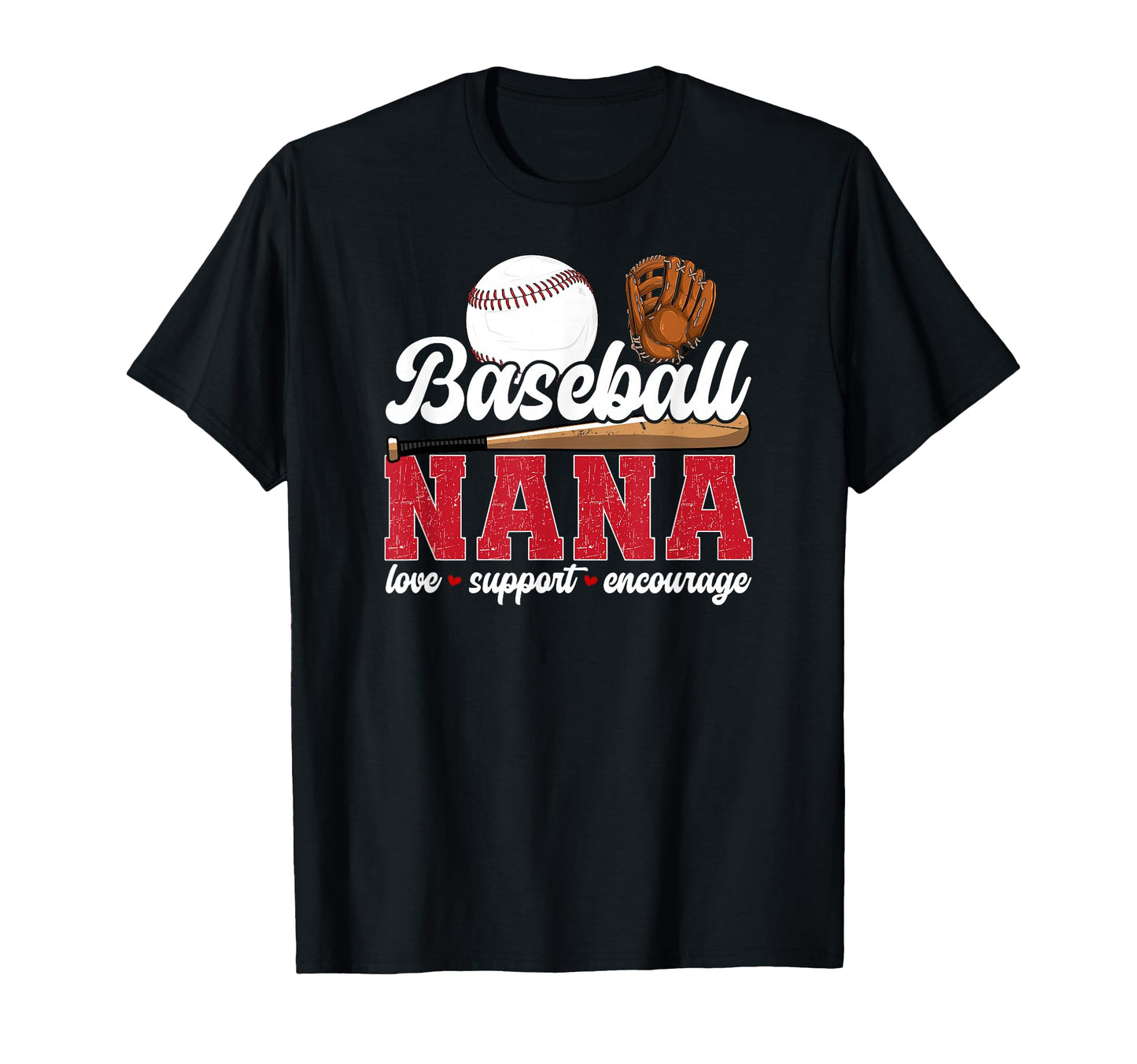 Baseball Nana Love Support Nana T-Shirt - Trendy Graphic for Adults - T-Shirt, Sweatshirt, Hoodie