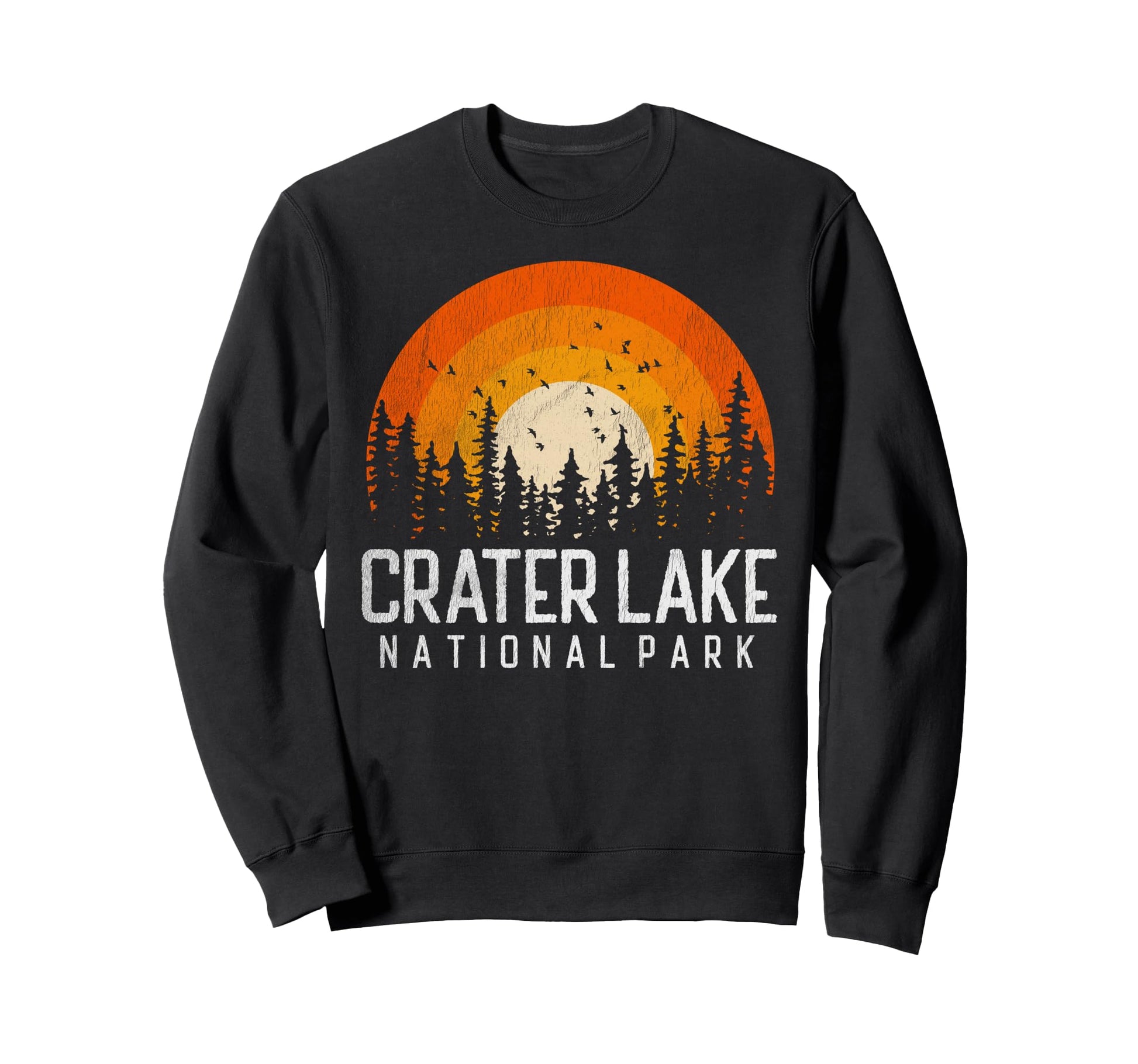 Crater Lake National Park 70S Sweatshirt - Fun Novelty Design for Adults - T-Shirt, Sweatshirt, Hoodie