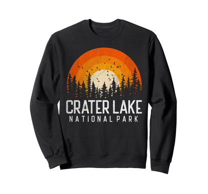 Crater Lake National Park 70S Sweatshirt - Fun Novelty Design for Adults - T-Shirt, Sweatshirt, Hoodie
