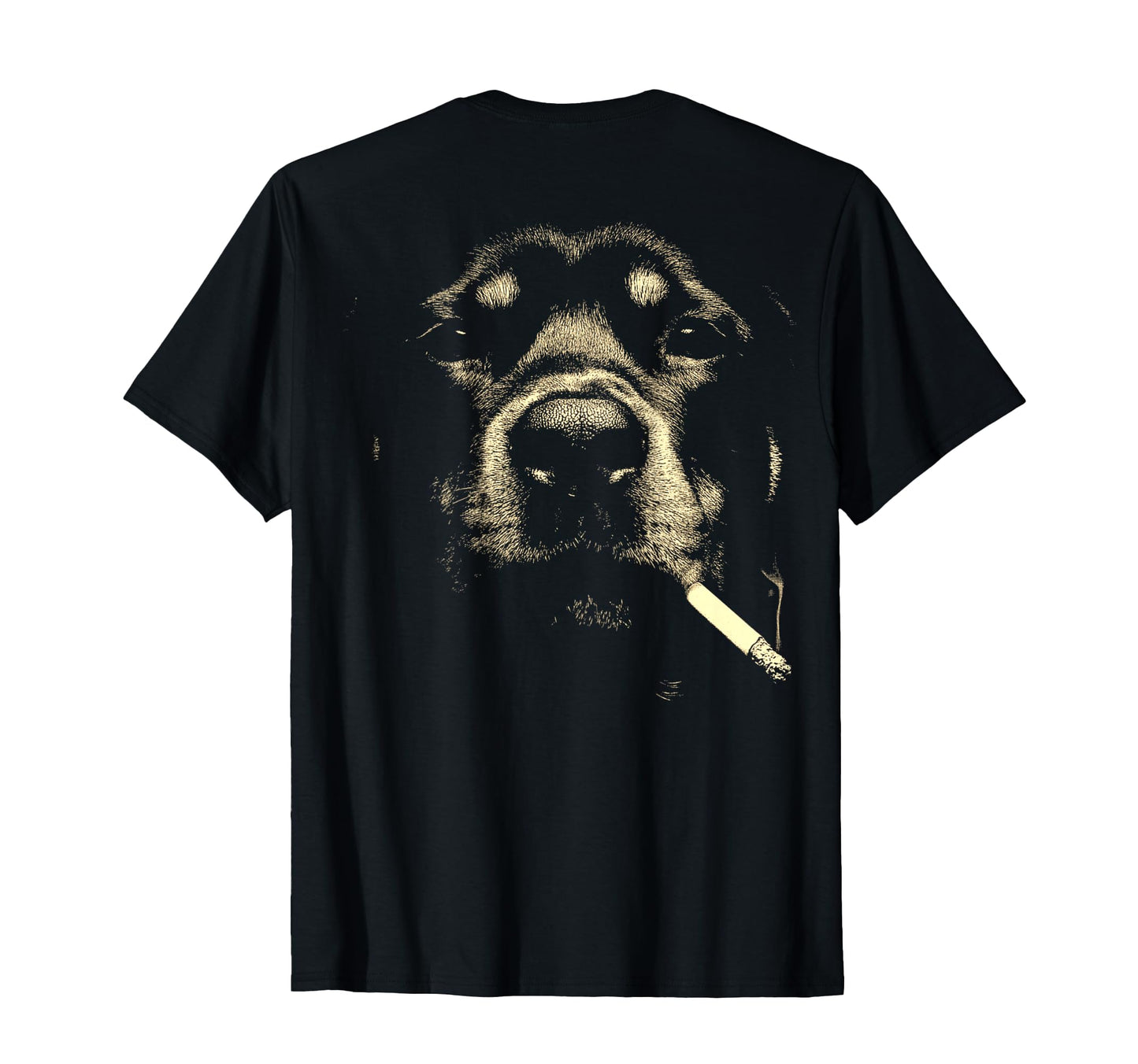 Rottweiler Smoking Cigarette Grunge T-Shirt - Minimalist Print for Adults - T-Shirt, Sweatshirt, Hoodie