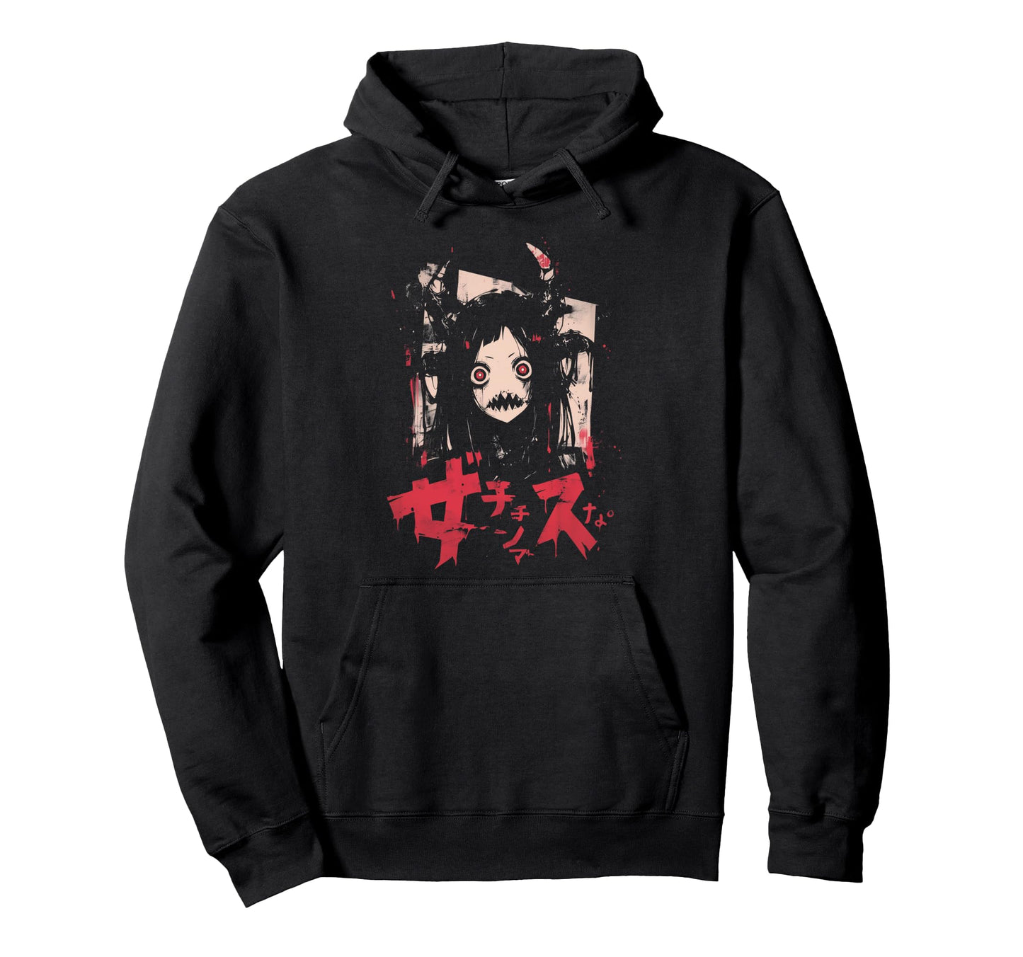 Goth Grunge Demon Anime Waifu Horror Hoodie - Streetwear Style Men Women - T-Shirt, Sweatshirt, Hoodie