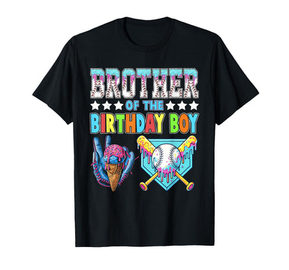 Baseball Ice Cream Drip Brother T-Shirt - Fun Novelty Design for Adults - T-Shirt, Sweatshirt, Hoodie