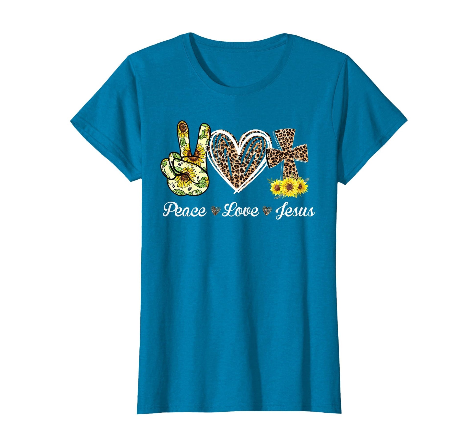 Leopard Peace Love Jesus Lovers Christ T-Shirt - Trendy Graphic Men Women - T-Shirt, Sweatshirt, Hoodie