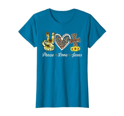 Leopard Peace Love Jesus Lovers Christ T-Shirt - Trendy Graphic Men Women - T-Shirt, Sweatshirt, Hoodie
