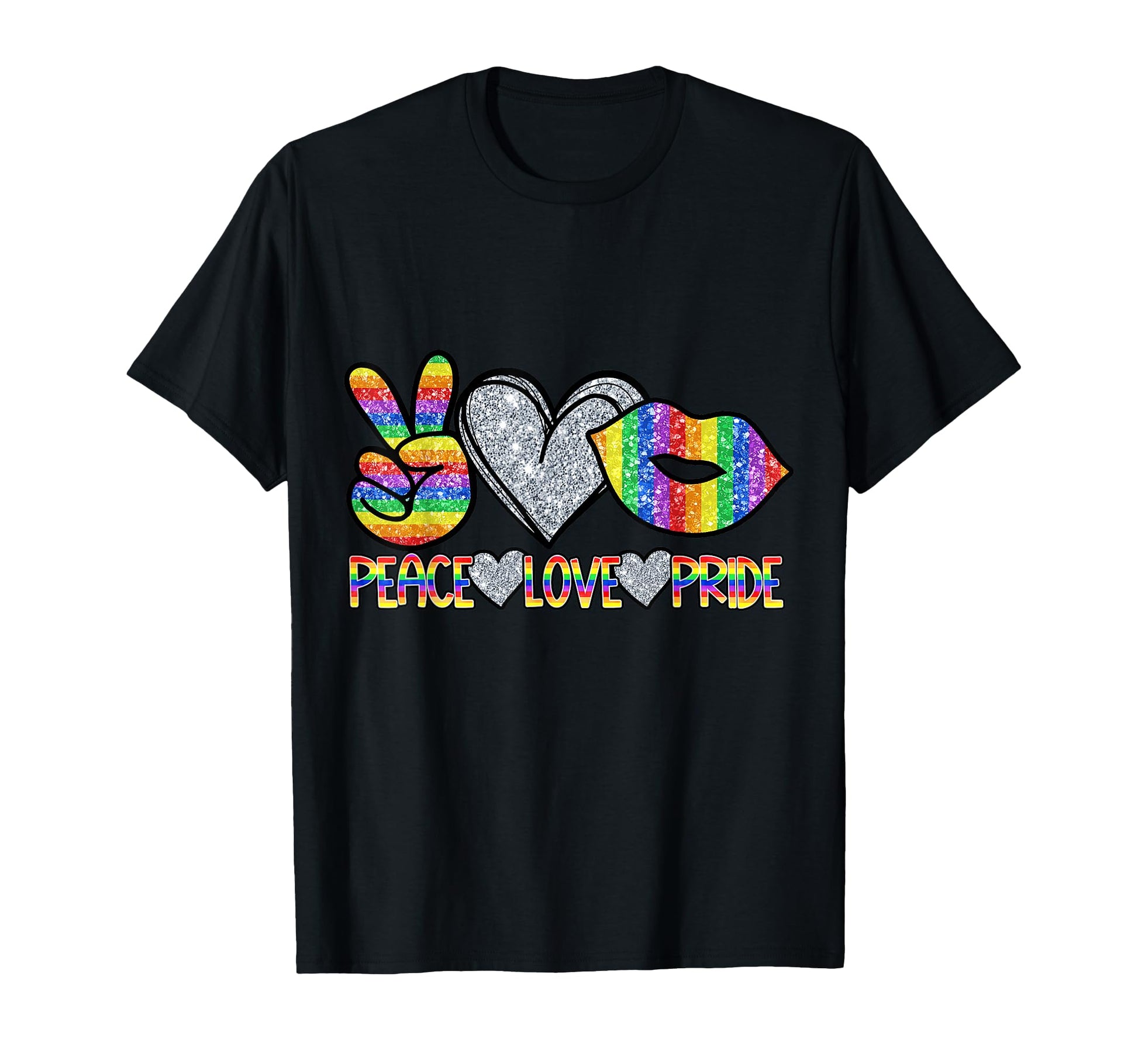 Lgbt Rainbow Gay Peace Love Pride T-Shirt - Unique Graphic Unisex - T-Shirt, Sweatshirt, Hoodie