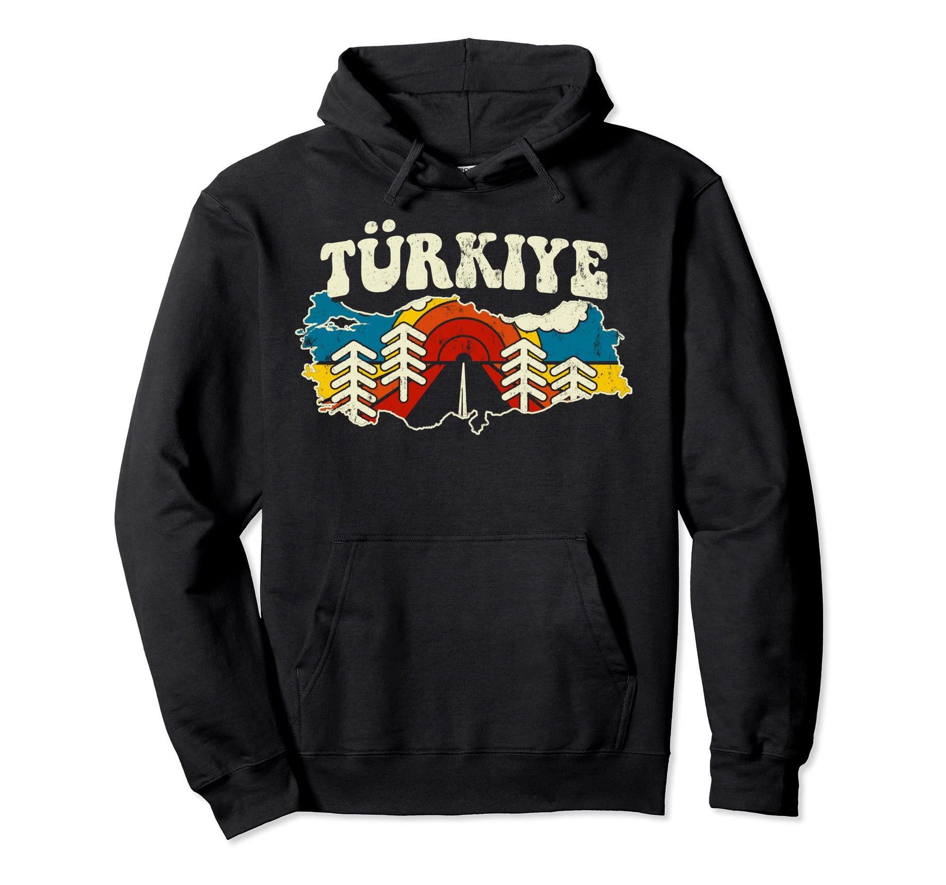 Turkey Turkish T Rkiye Country Rainbow Hoodie - Custom Art Print Men Women - T-Shirt, Sweatshirt, Hoodie