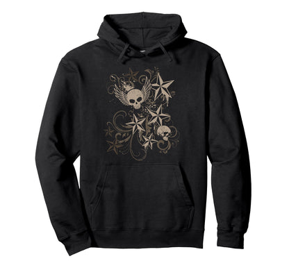 Y2K Grunge 2000S Skull Star Emo Hoodie - Aesthetic Graphic Men Women - T-Shirt, Sweatshirt, Hoodie