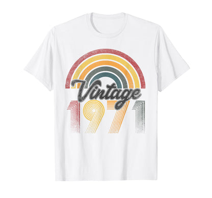 1971 54Th Birthday Rainbow T-Shirt - Streetwear Style for Adults - T-Shirt, Sweatshirt, Hoodie