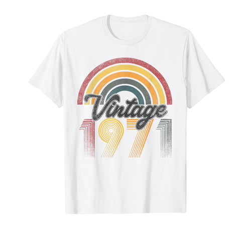 1971 54Th Birthday Rainbow T-Shirt - Streetwear Style for Adults - T-Shirt, Sweatshirt, Hoodie