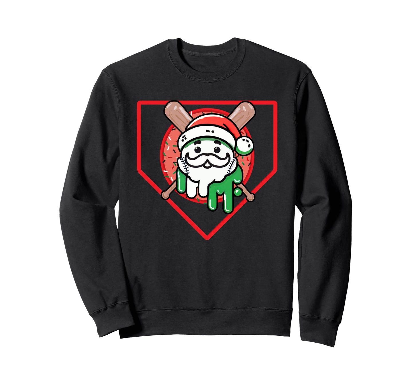 Home Plate Drip Ice Cream Sweatshirt - Aesthetic Graphic Men Women - T-Shirt, Sweatshirt, Hoodie