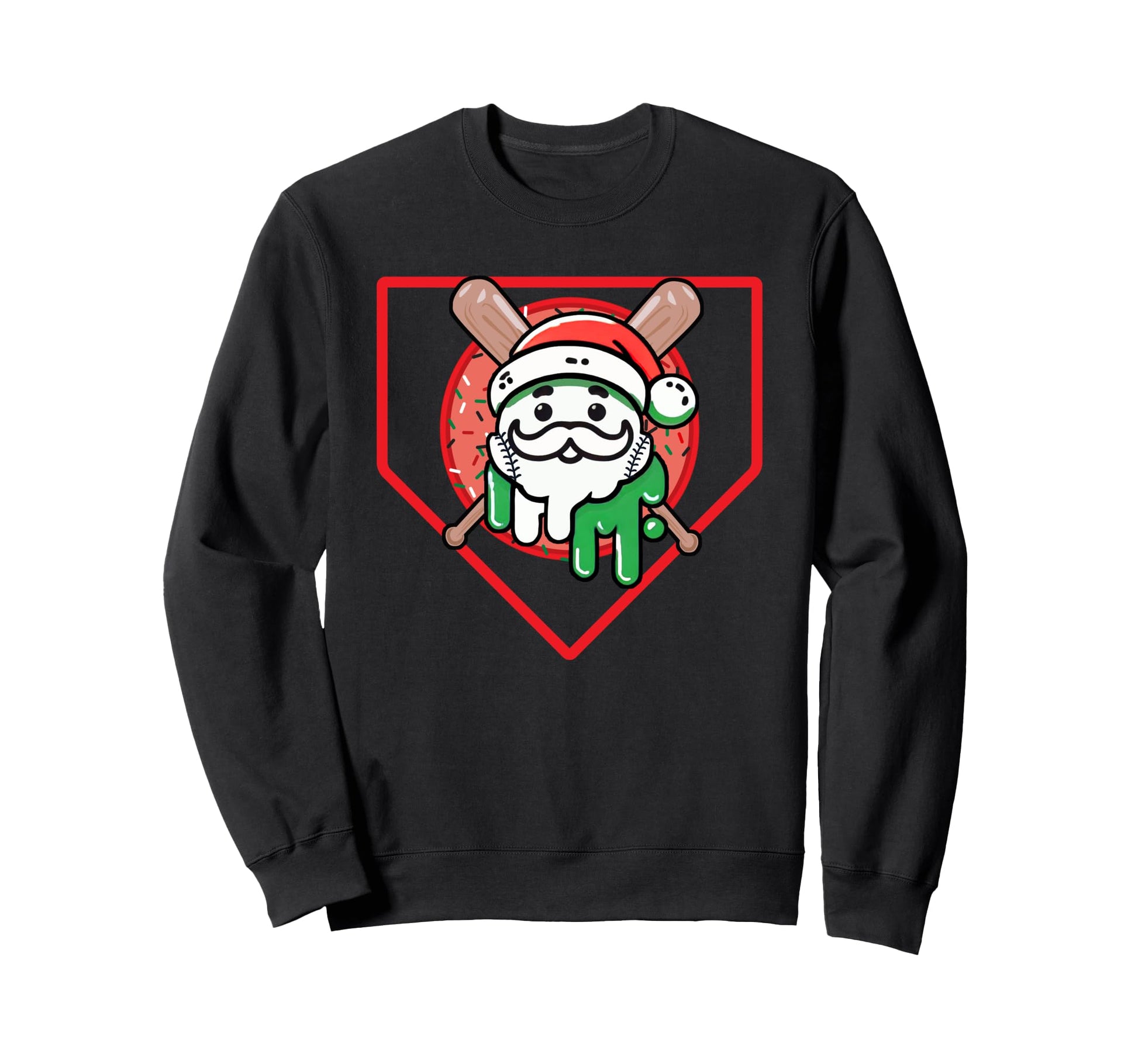 Home Plate Drip Ice Cream Sweatshirt - Aesthetic Graphic Men Women - T-Shirt, Sweatshirt, Hoodie