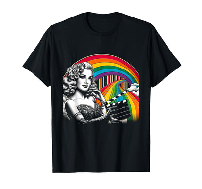 Glamour Hollywood And Rainbow T-Shirt - Aesthetic Graphic for Adults - T-Shirt, Sweatshirt, Hoodie