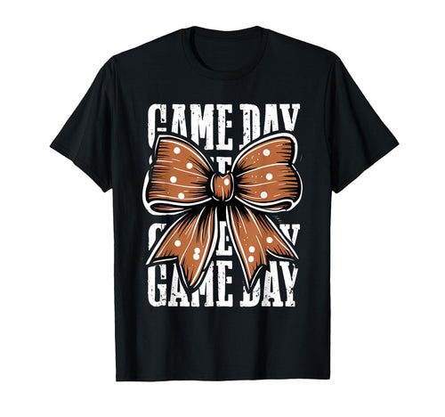 Game Day Football Bow Fall Coquette T-Shirt - Custom Art Print for Adults - T-Shirt, Sweatshirt, Hoodie