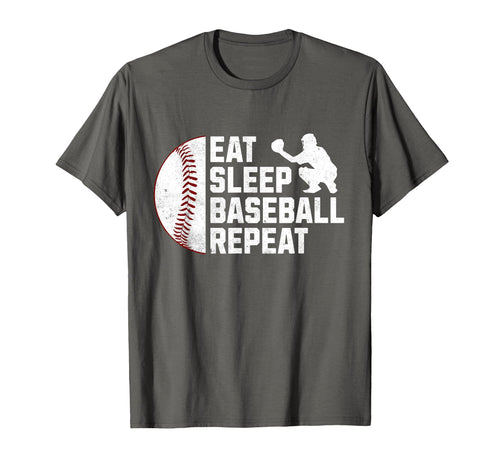 Eat Sleep Baseball Repeat T-Shirt - Custom Art Print Unisex - T-Shirt, Sweatshirt, Hoodie