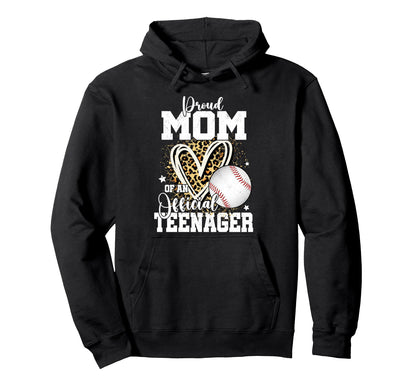 Proud Mom Teenager 13Th Birthday Baseball Hoodie - Aesthetic Graphic Unisex - T-Shirt, Sweatshirt, Hoodie
