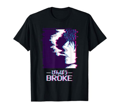 Japanese Vaporwave Aesthetic Sad Anime T-Shirt - Minimalist Print Unisex - T-Shirt, Sweatshirt, Hoodie