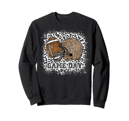 Bleached Game Day Leopard Sweatshirt - Casual Everyday Wear for Adults - T-Shirt, Sweatshirt, Hoodie