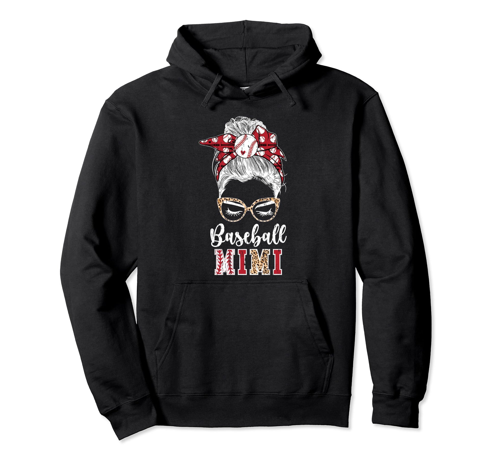 Baseball Mimi Messy Bun Mimi Hoodie - Casual Everyday Wear for Adults - T-Shirt, Sweatshirt, Hoodie