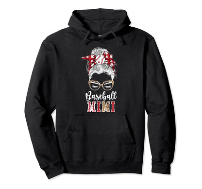 Baseball Mimi Messy Bun Mimi Hoodie - Casual Everyday Wear for Adults - T-Shirt, Sweatshirt, Hoodie