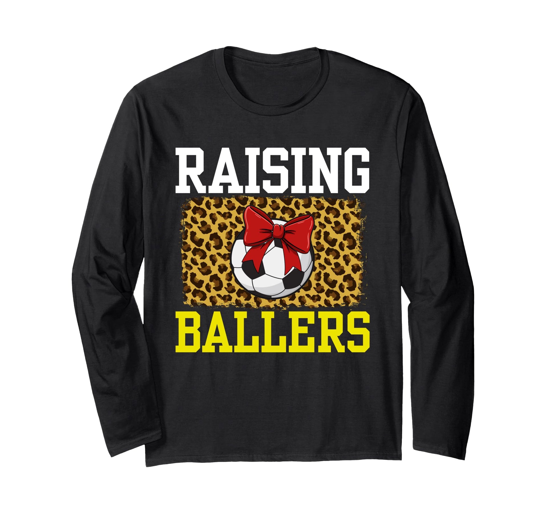 Raising Ballers Soccer Red Bow Ball T-Shirt - Graphic Print for Adults - T-Shirt, Sweatshirt, Hoodie