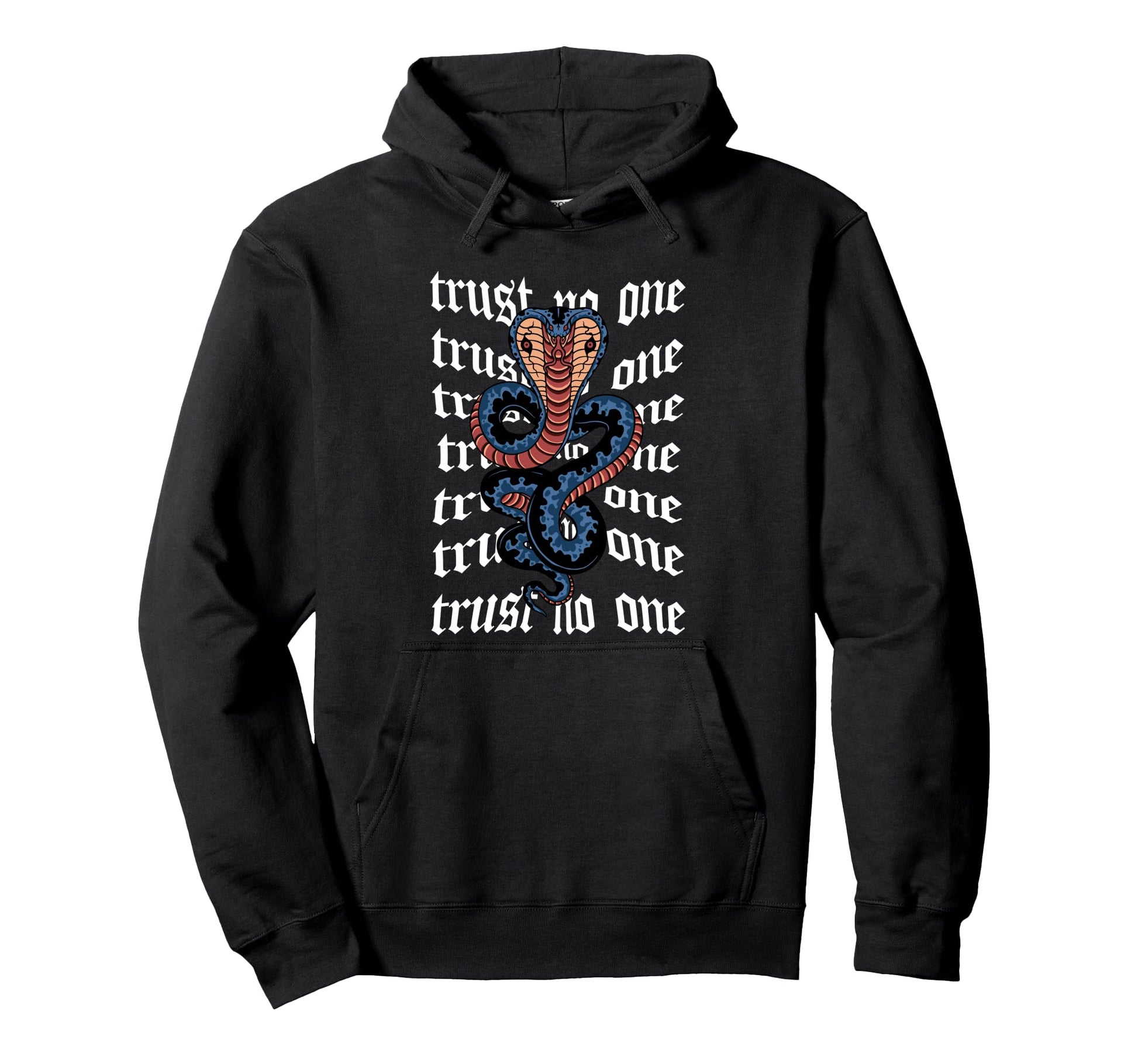 Trust No One Snake Cobra Aesthetic Edgy Hoodie - Trendy Graphic for Adults - T-Shirt, Sweatshirt, Hoodie