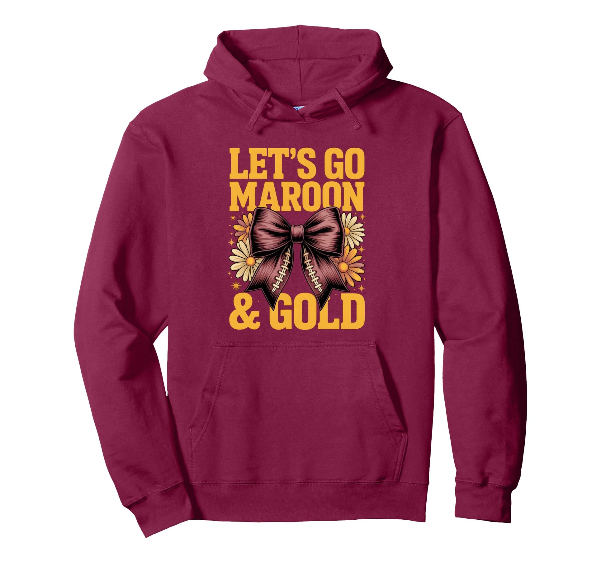 Bruh Lets Go Maroon Gold Team Field Hoodie - Custom Art Print for Adults - T-Shirt, Sweatshirt, Hoodie