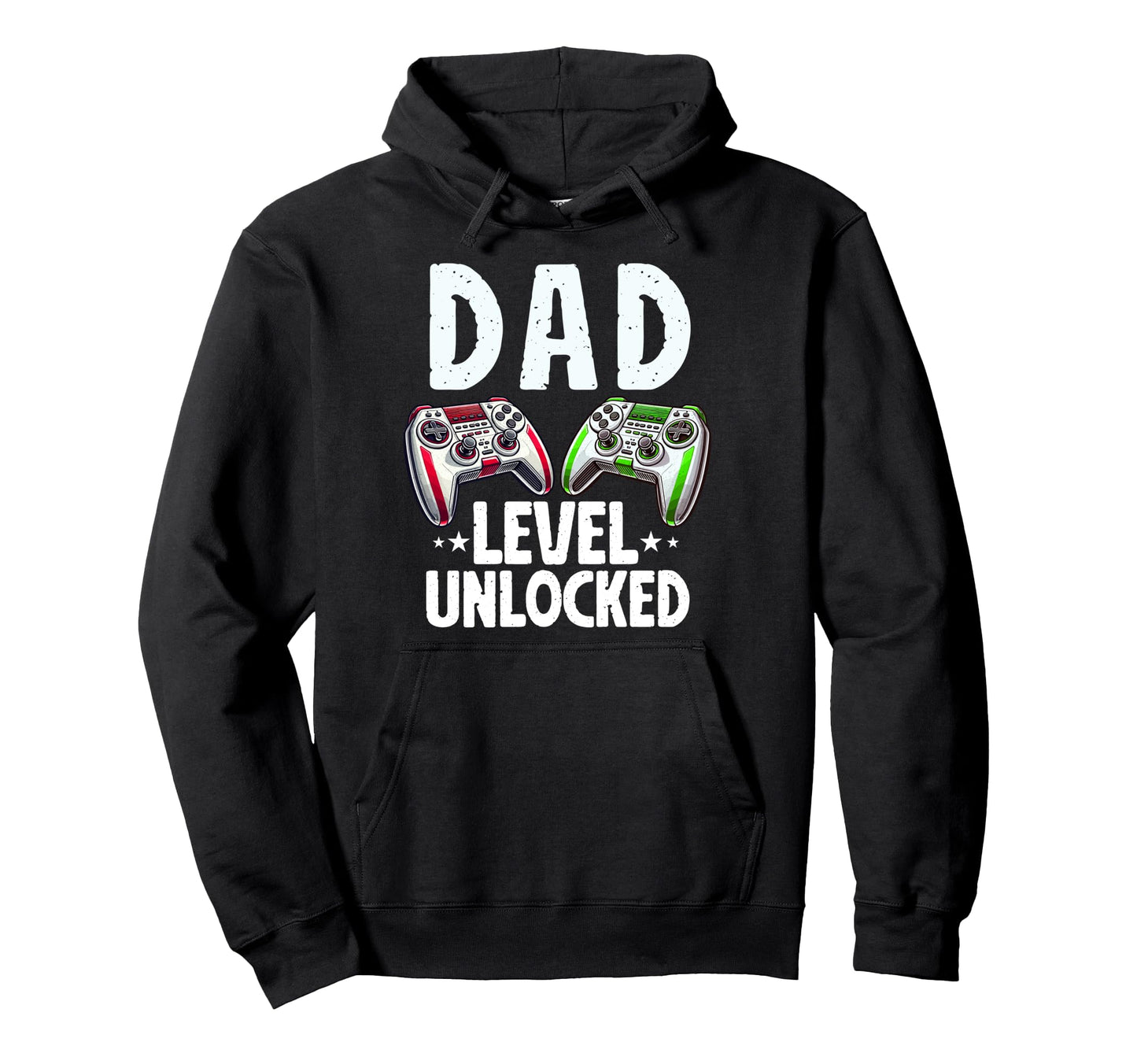 Dad Level Unlocked Controller Papa Hoodie - Minimalist Print for Adults - T-Shirt, Sweatshirt, Hoodie