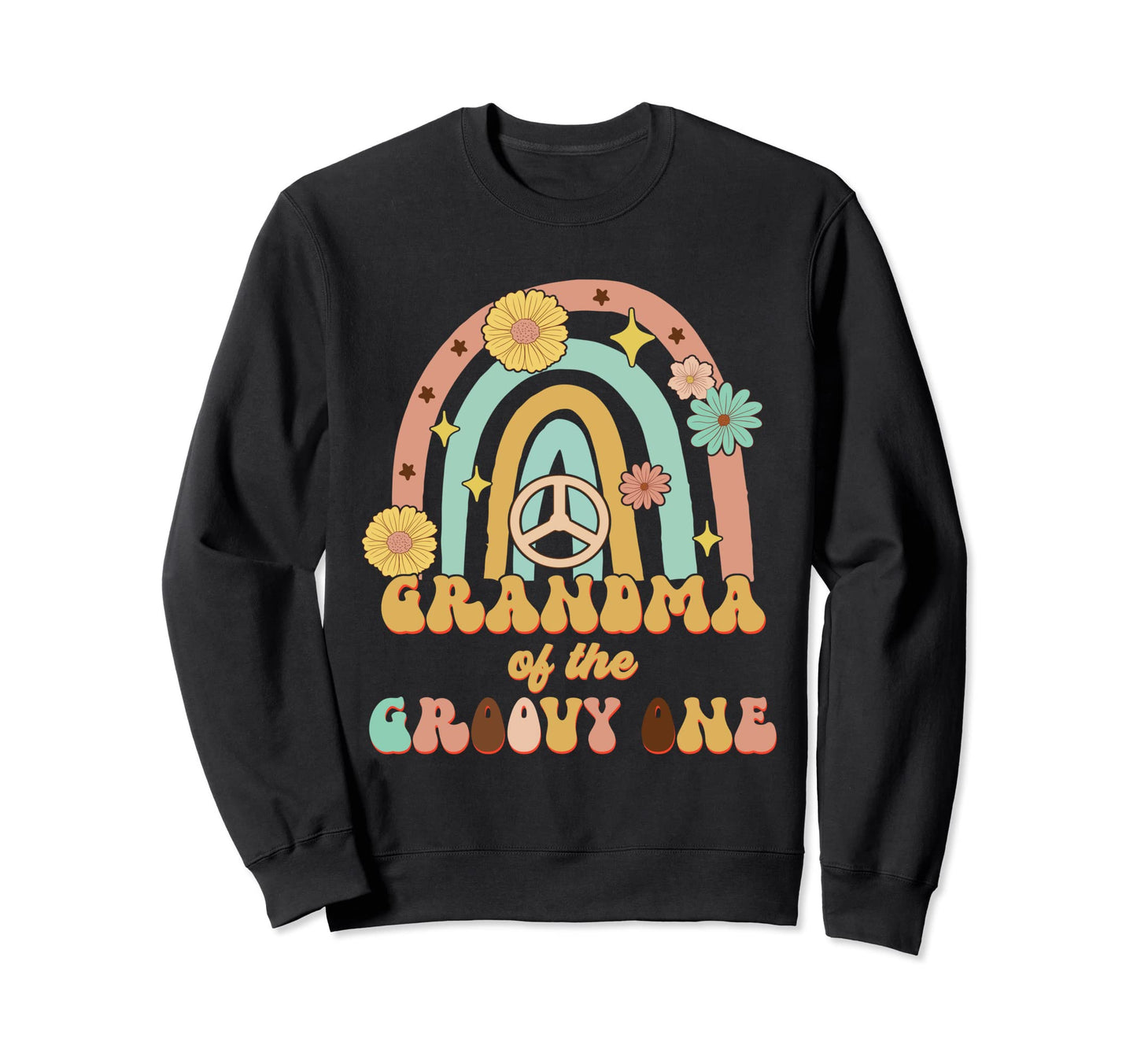 Boho Grandma Groovy One 1St Sweatshirt - Casual Everyday Wear for Adults - T-Shirt, Sweatshirt, Hoodie