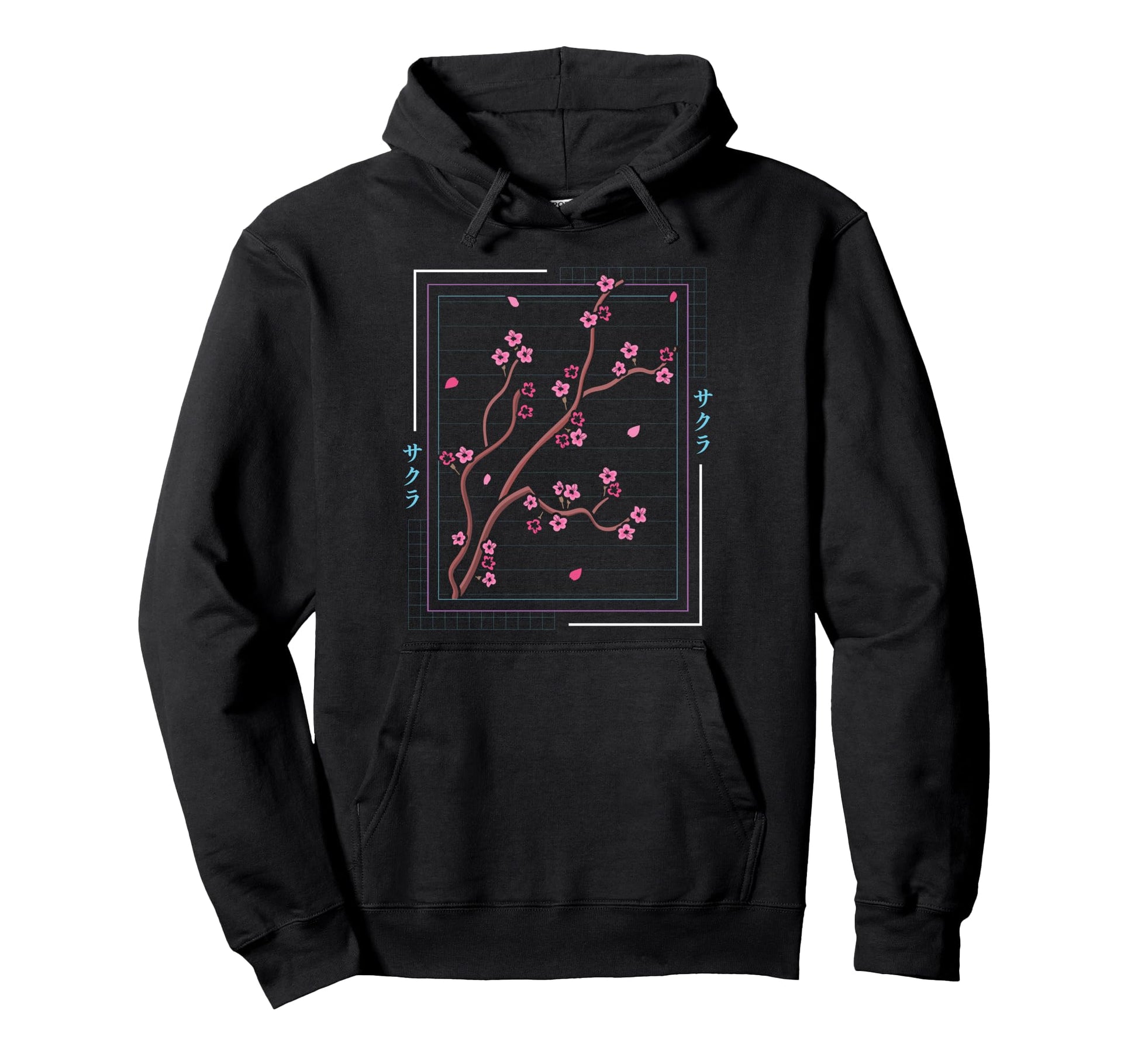 Asia Vaporwave Asian Japanese Sakura Hoodie - Minimalist Print for Adults - T-Shirt, Sweatshirt, Hoodie
