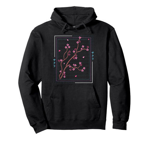 Asia Vaporwave Asian Japanese Sakura Hoodie - Minimalist Print for Adults - T-Shirt, Sweatshirt, Hoodie