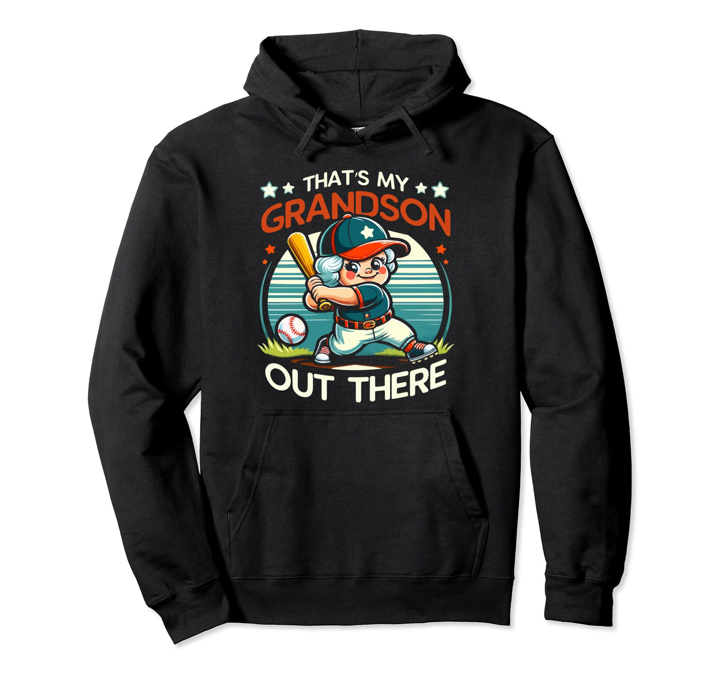 Baseball Grandma Grandmother Granny Hoodie - Fun Novelty Design for Adults - T-Shirt, Sweatshirt, Hoodie