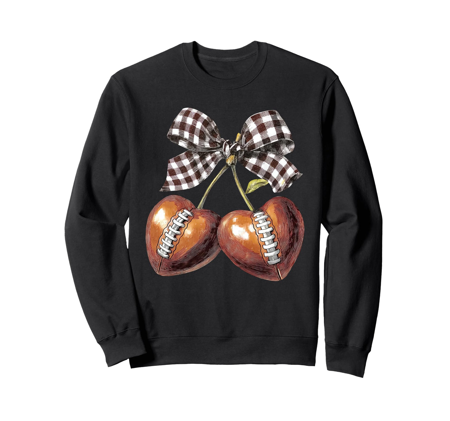 Cherry Coquette Bow American Football Sweatshirt - Streetwear Style Unisex - T-Shirt, Sweatshirt, Hoodie